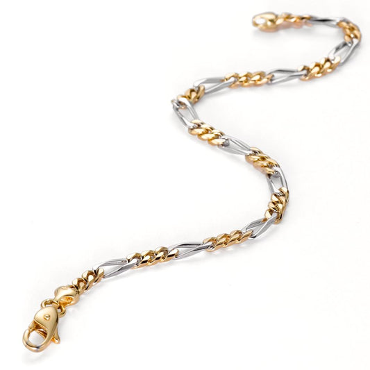 Armband 750/18 K Gelbgold, 750/18 K Weissgold 19 cm