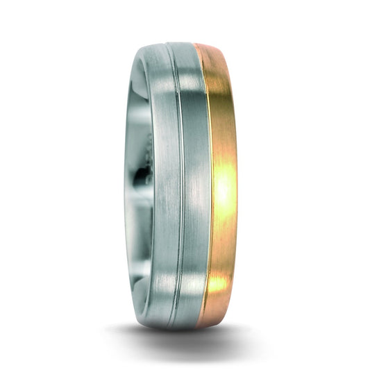 Fingerring 500 Palladium, 750/18 K Gelbgold, 750/18 K Weissgold