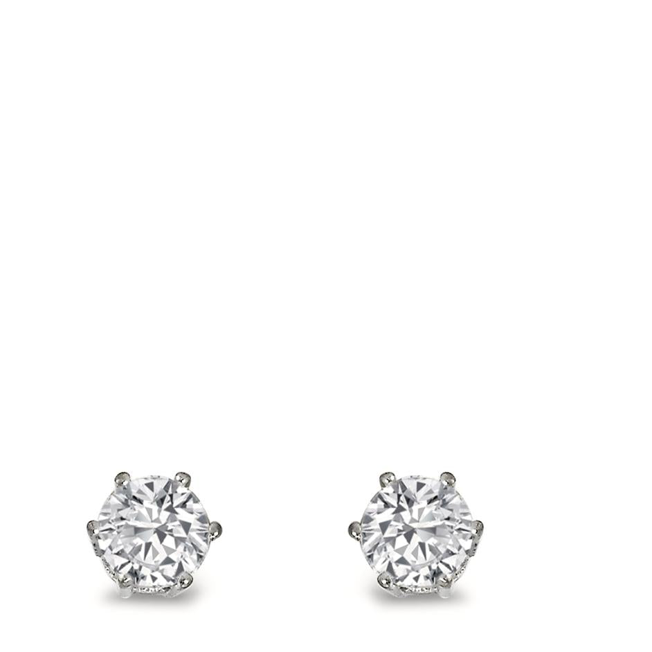 Ohrstecker 750/18 K Weissgold Moissanite Steingrösse 4,5 mm
