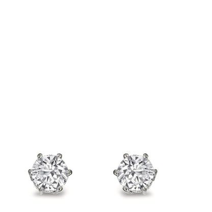 Ohrstecker 750/18 K Weissgold Moissanite Steingrösse 4,5 mm