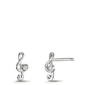 Ohrstecker Silber Zirkonia rhodiniert Notenschlüssel