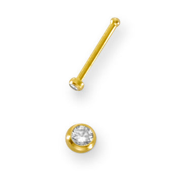 Nasenstecker 750/18 K Gelbgold Diamant weiss, 0.01 ct, w-si