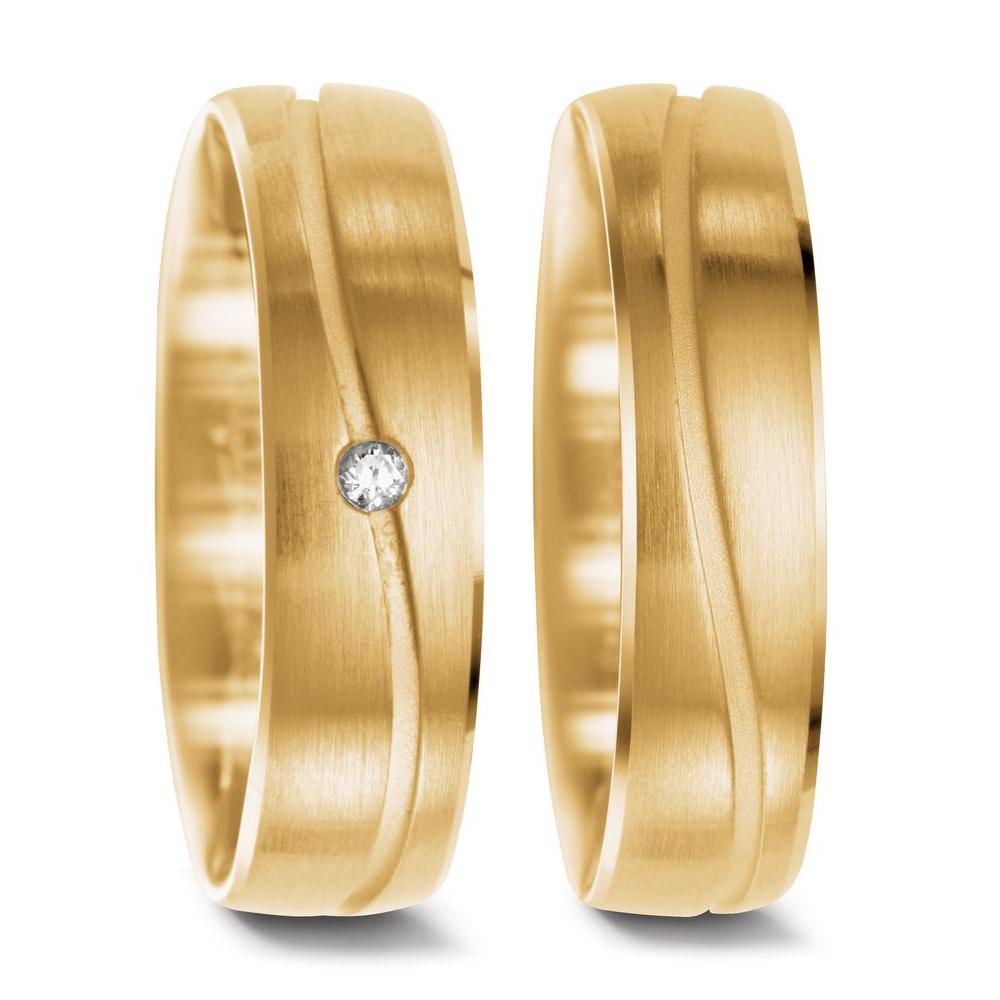 Partnerring 750/18 K Gelbgold Diamant 0.02 ct, w-si