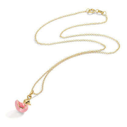 Halskette mit Anhänger 750/18 K Gelbgold lackiert 36 cm