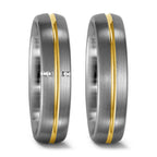 Fingerring 950 Palladium, 750/18 K Gelbgold