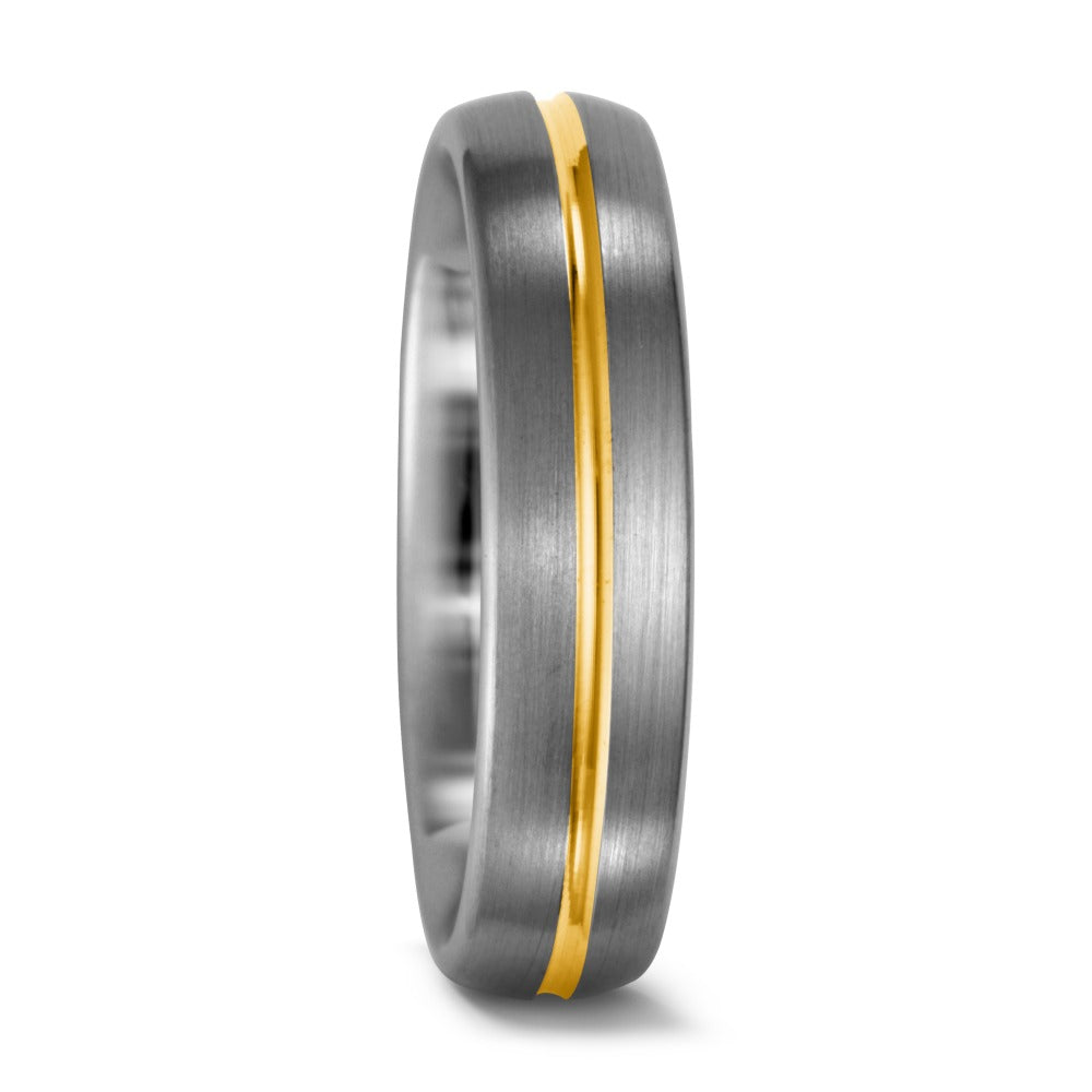 Fingerring 950 Palladium, 750/18 K Gelbgold