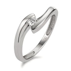 Fingerring 750/18 K Weissgold Diamant 0.10 ct, p1