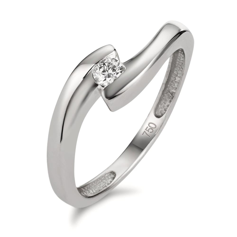 Fingerring 750/18 K Weissgold Diamant 0.10 ct, p1