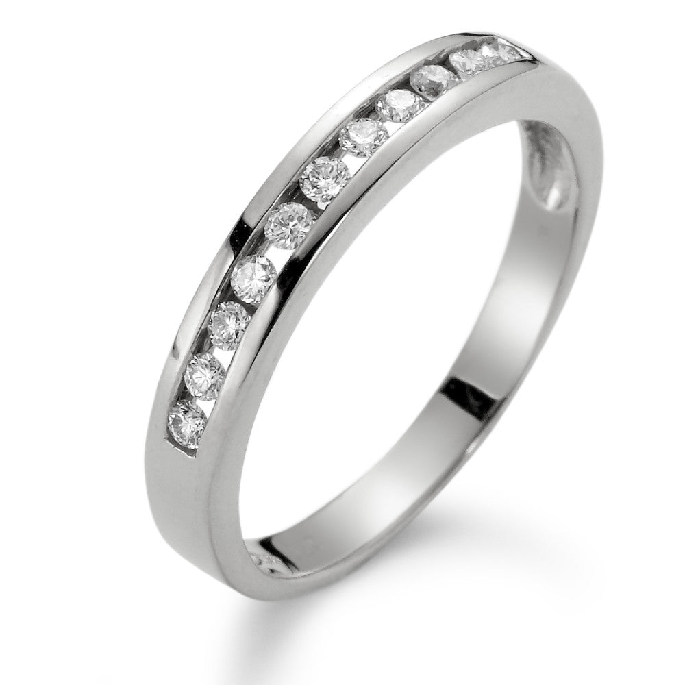 Memory Ring 750/18 K Weissgold Diamant weiss, 0.20 ct, 11 Steine, si