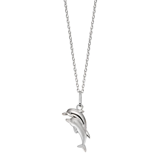 Halskette mit Anhänger Silber Delfin verstellbar