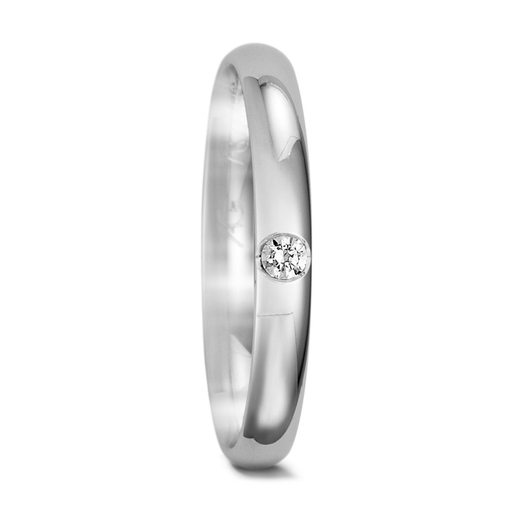 Partnerring 750/18 K Weissgold Diamant 0.05 ct, w-si