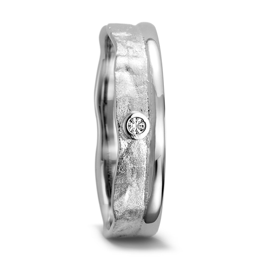 Partnerring 750/18 K Weissgold Diamant 0.025 ct, w-si