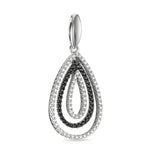 Anhänger 750/18 K Weissgold Diamant schwarz, 0.52 ct, 104 Steine, Brillantschliff, tw-vsi
