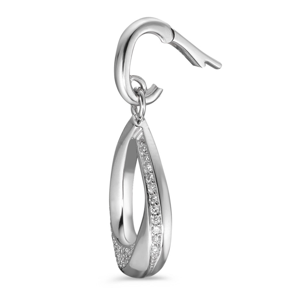 Anhänger 750/18 K Weissgold Diamant weiss, 0.19 ct, 38 Steine, Brillantschliff, w-si