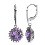 Ohrhänger 750/18 K Weissgold Amethyst violett, 38 Steine