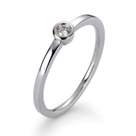 Solitär Ring 750/18 K Weissgold Diamant weiss, 0.05 ct, Brillantschliff, w-si