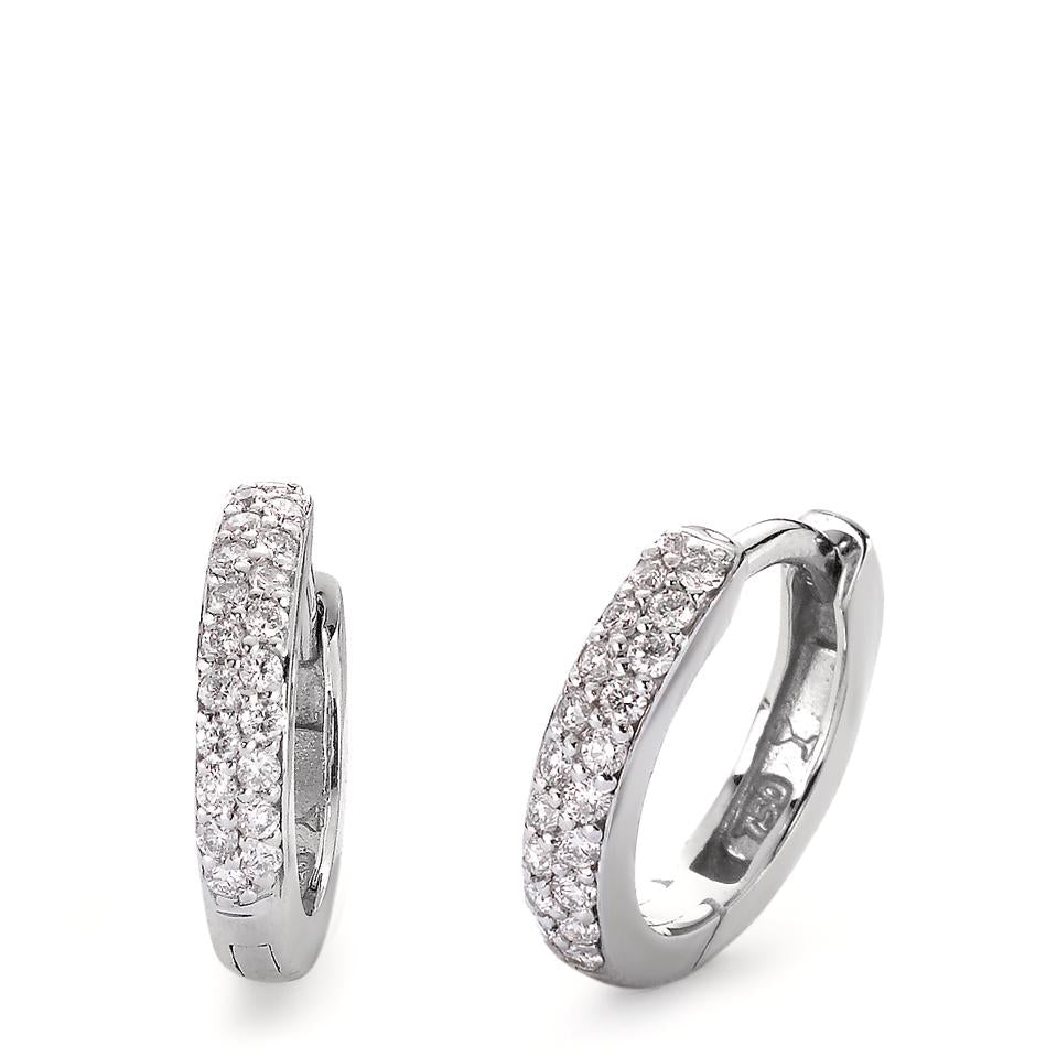 Klappcreolen 750/18 K Weissgold Diamant 0.24 ct, 38 Steine, si