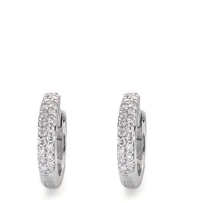Klappcreolen 750/18 K Weissgold Diamant 0.24 ct, 38 Steine, si