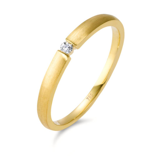 Solitär Ring 750/18 K Gelbgold Diamant 0.03 ct, w-si