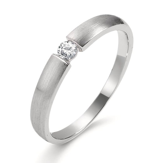 Solitär Ring 750/18 K Weissgold Diamant 0.06 ct, w-si