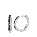 Klappcreolen 750/18 K Weissgold Diamant schwarz, 0.11 ct, 24 Steine, w-si