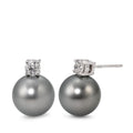 Ohrstecker 750/18 K Weissgold Diamant 0.46 ct, 2 Steine, w-si Tahitiperle, 2 Perlen, 11 mm