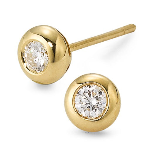 Ohrstecker 750/18 K Gelbgold Diamant 0.25 ct, 2 Steine, w-si Ø5 mm