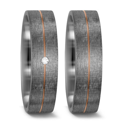 Partnerring 500 Palladium, 585/14 K Rotgold