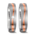 Partnerring 750/18 K Weissgold, 750/18 K Rotgold