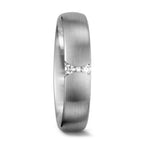 Partnerring 750/18 K Weissgold Diamant weiss, 0.055 ct, 3 Steine, tw-vsi