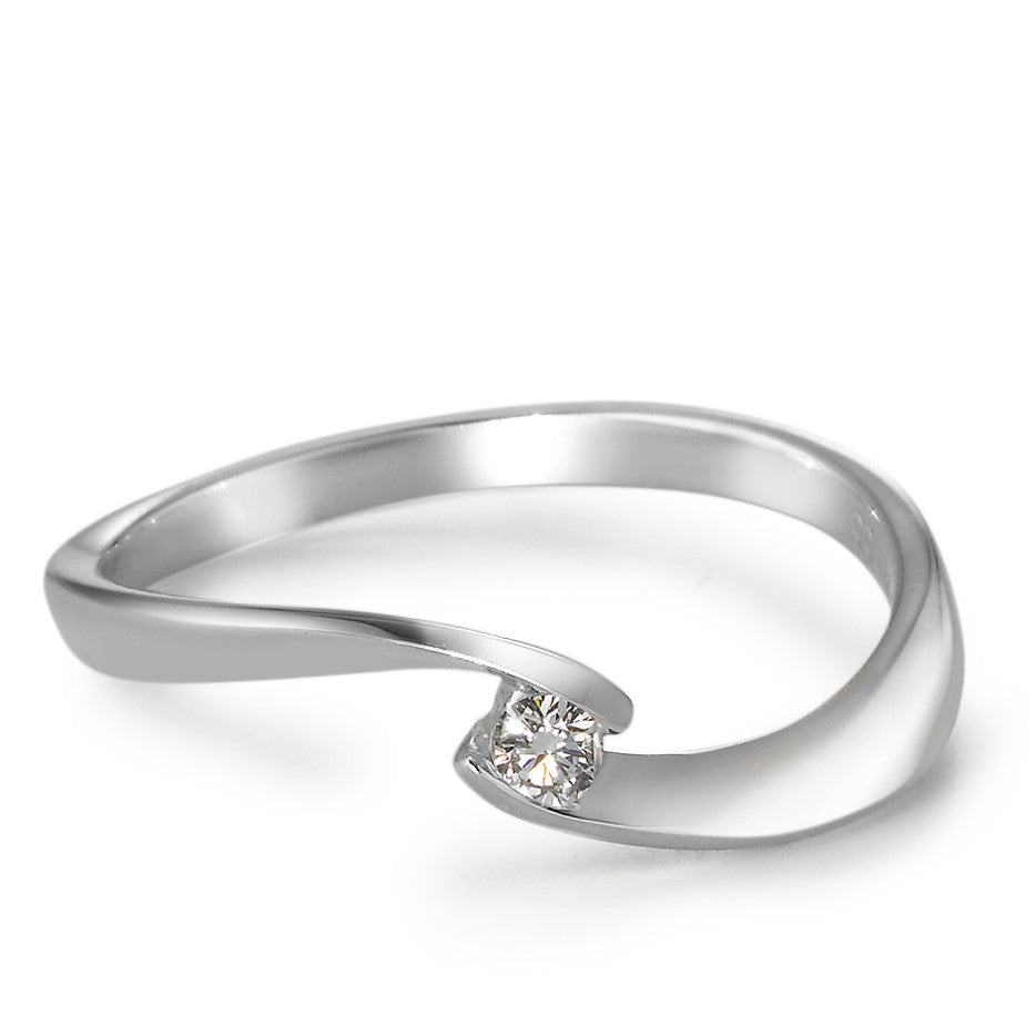 Solitär Ring 750/18 K Weissgold Diamant weiss, 0.06 ct, Brillantschliff, w-si