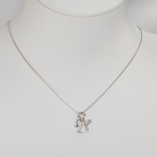 Anhänger 750/18 K Weissgold Diamant 0.007 ct, w-si Engel