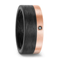 Fingerring Carbon, 750/18 K Rotgold