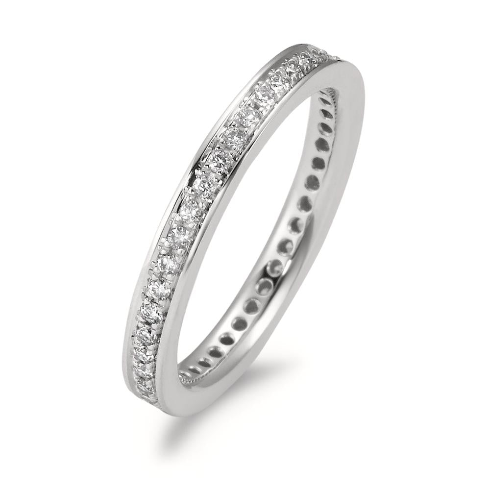 Memory Ring 750/18 K Weissgold Diamant weiss, 0.33 ct, 42 Steine, Brillantschliff, w-si