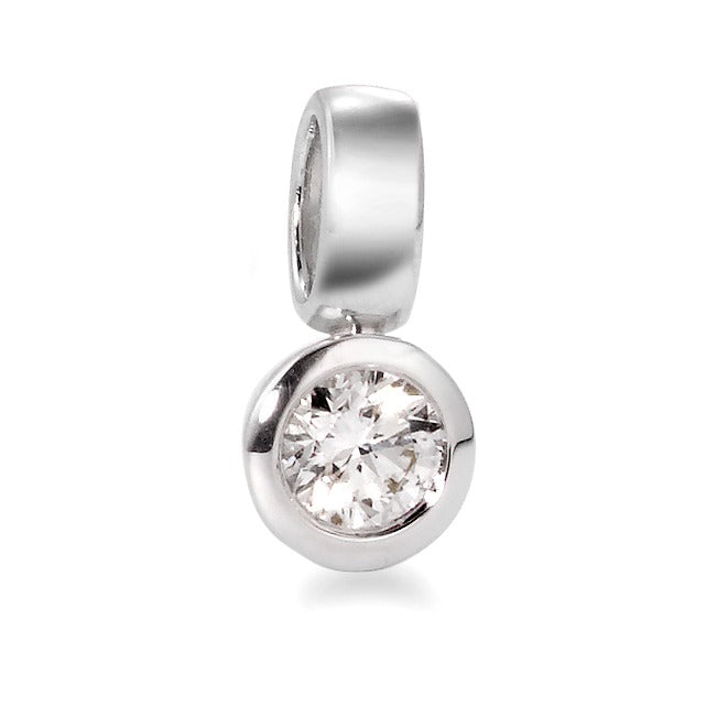 Anhänger 750/18 K Weissgold Diamant weiss, 0.20 ct, Brillantschliff, w-si Ø5.5 mm