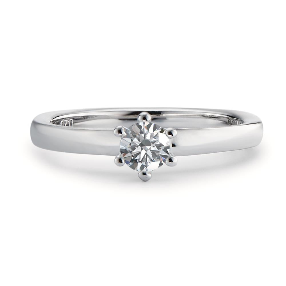 Solitär Ring 750/18 K Weissgold Diamant weiss, 0.20 ct, Brillantschliff, w-si