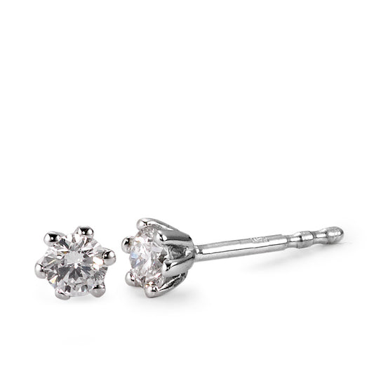 Ohrstecker 750/18 K Weissgold Diamant weiss, 0.25 ct, 2 Steine, Brillantschliff, w-si Ø4 mm