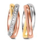 Partnerring 750/18 K Gelbgold, 750/18 K Rotgold, 750/18 K Weissgold