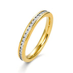Memory Ring Edelstahl Zirkonia gelb IP beschichtet