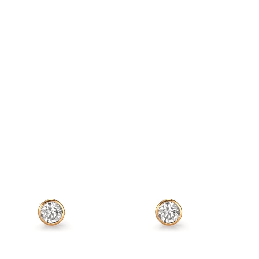 Ohrstecker 750/18 K Gelbgold Zirkonia 2 Steine Ø2.5 mm