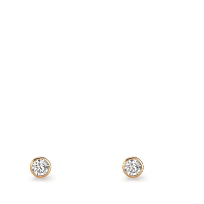 Ohrstecker 750/18 K Gelbgold Zirkonia 2 Steine Ø2.5 mm