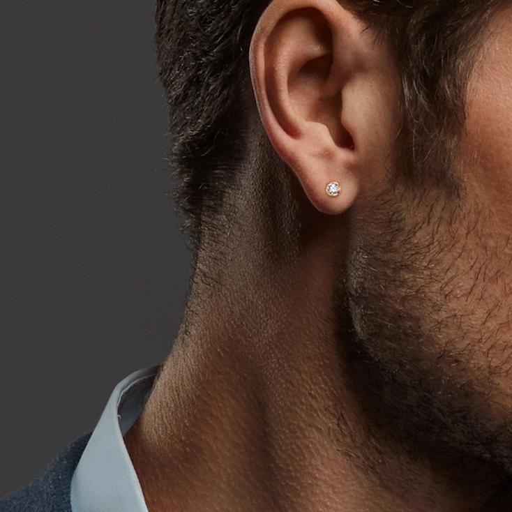 Ohrstecker 750/18 K Gelbgold Zirkonia 2 Steine Ø2.5 mm