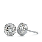 Ohrstecker 750/18 K Weissgold Diamant 0.39 ct, 34 Steine, w-si Ø7 mm