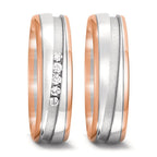 Partnerring 750/18 K Rotgold, 750/18 K Weissgold