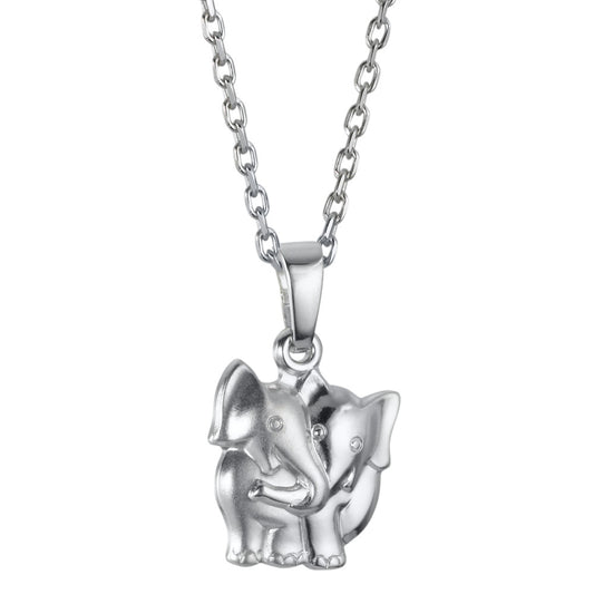 Halskette mit Anhänger Silber rhodiniert Elefant verstellbar