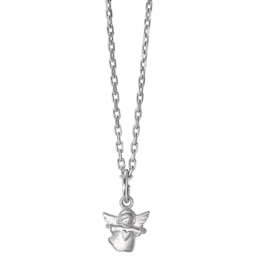 Halskette mit Anhänger Silber rhodiniert Schutzengel verstellbar