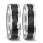 Partnerring 585/14 K Weissgold, Carbon