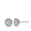Ohrstecker 750/18 K Weissgold Diamant 0.35 ct, 50 Steine, Brillantschliff, w-si Ø7 mm