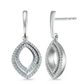 Ohrhänger 750/18 K Weissgold Diamant 0.42 ct, 124 Steine, Brillantschliff, w-si