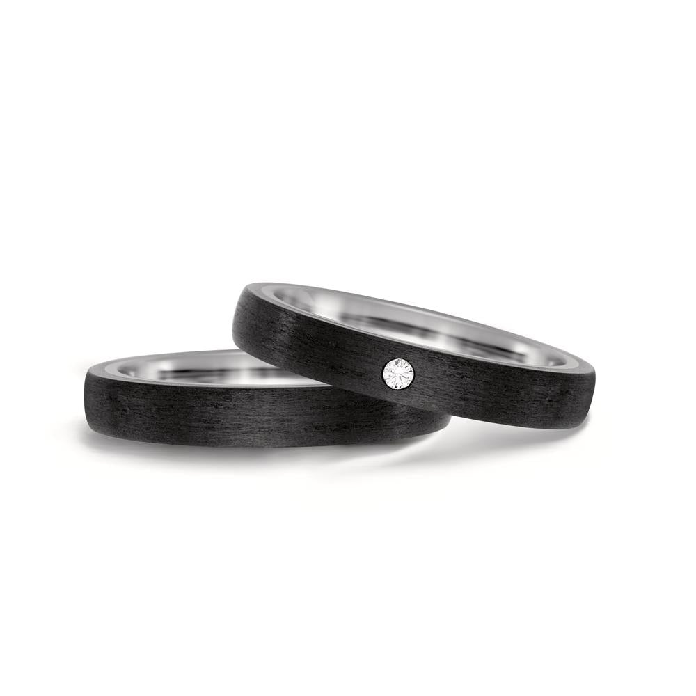 Partnerring Titan, Carbon Diamant 0.03 ct, w-si